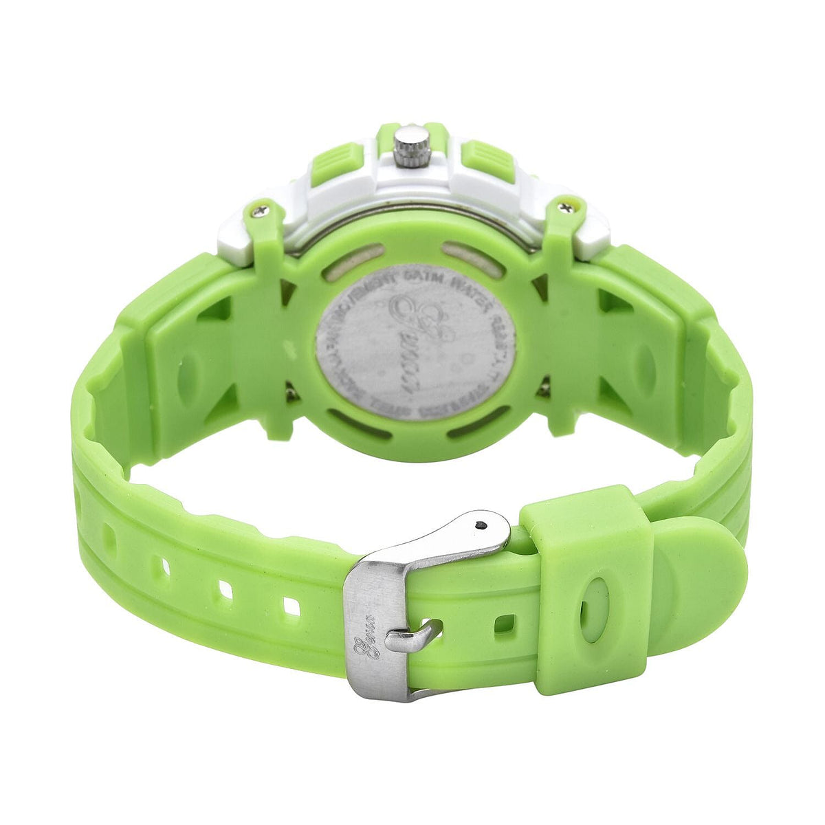 GENOA Japanese Movement and Electronic Movement Black Dial 5 ATM Water Resistant Watch with Green Colour Strap 7329098 6