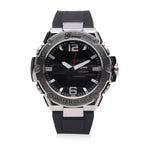 GENOA Japanese and Electronic Movement 5 ATM Water Resistant Watch with Stainless Steel Back and Black TPU Strap - Black