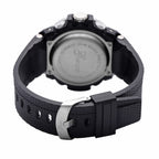 GENOA Japanese and Electronic Movement 5 ATM Water Resistant Watch with Stainless Steel Back and Black TPU Strap - Black