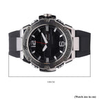 GENOA Japanese and Electronic Movement 5 ATM Water Resistant Watch with Stainless Steel Back and Black TPU Strap - Black