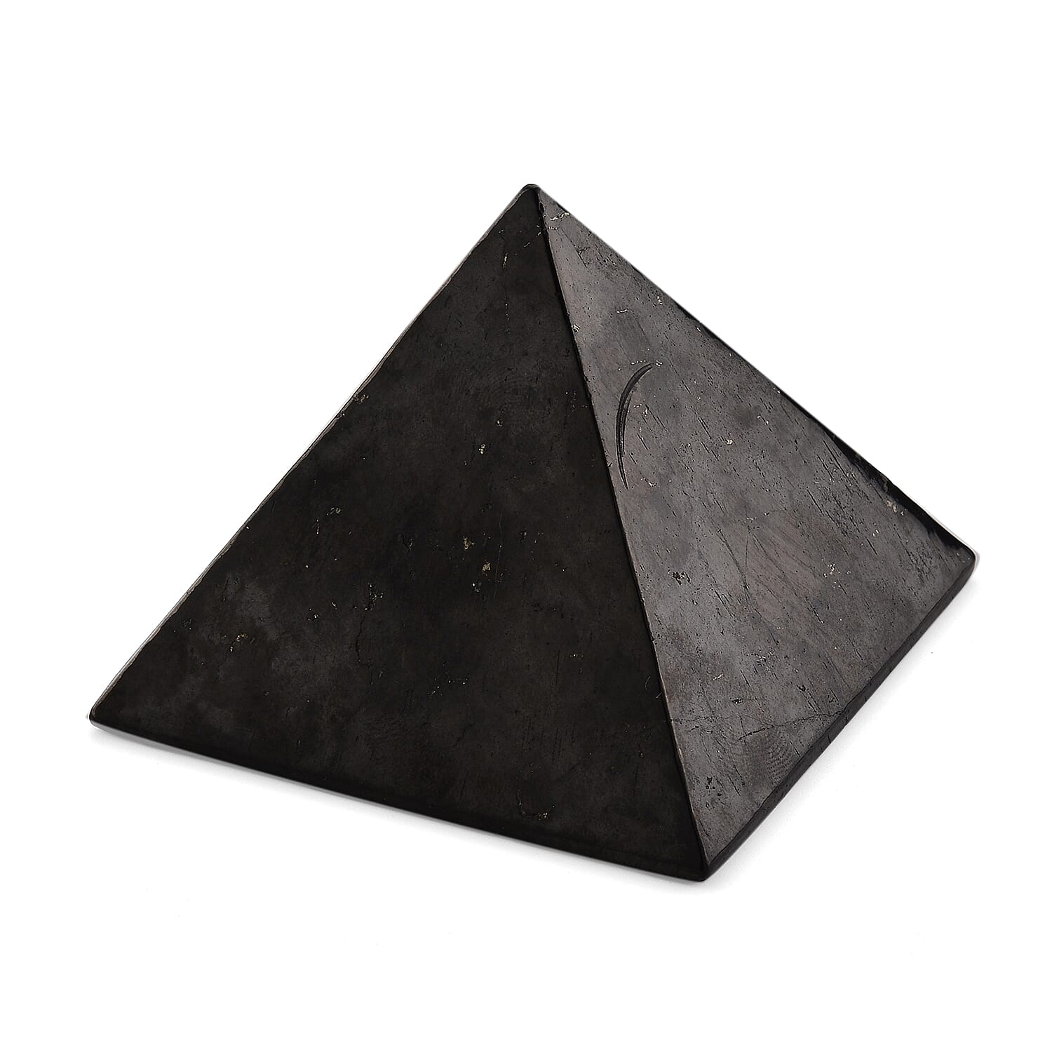 GENOA - Natural Shungite Pyramid Table Clock 1200.00 Ct 8528064 4