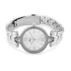 GENOA TIME LIMITED EDITION Japanese Movt. 3ATM Water Resistant Sunray Dial Ladies Watch with Silver Colour Strap & Case with Austrian White Crystal Accents