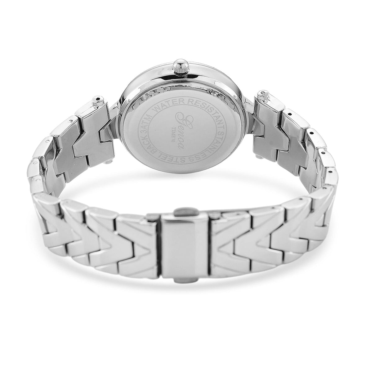 GENOA TIME LIMITED EDITION Japanese Movt. 3ATM Water Resistant Sunray Dial Ladies Watch with Silver Colour Strap &amp; Case with Austrian White Crystal Accents 8185246 7