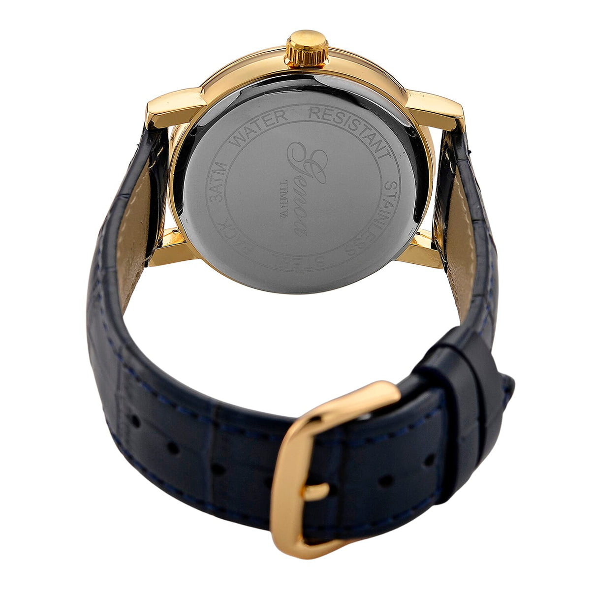 GENOA TIME LIMITED EDITION Dragon Series 3ATM WR Mother Of Pearl Dial &amp; Gold Case Watch with Austrian Crystal Accents &amp; Blue Leather Strap Presented in a Gift Box 8319726 7