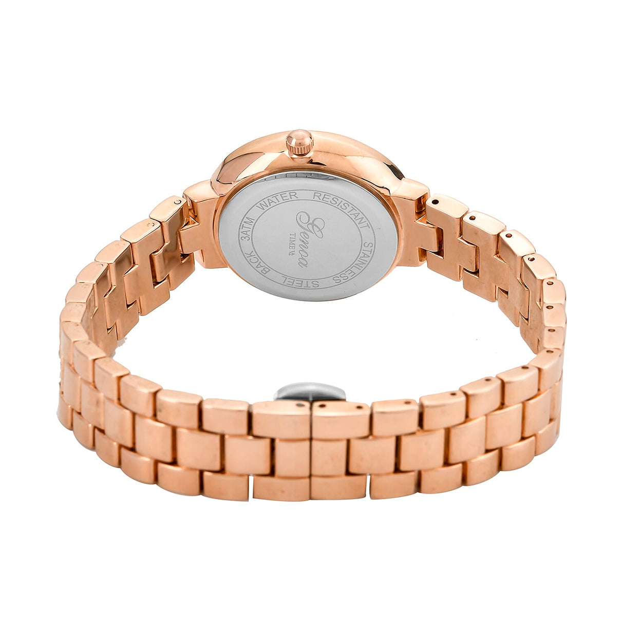 GENOA TIME V2 Miyota 2035 Japan Movement 3ATM Water Resistant White Crystal &amp; Rose Gold Dial Watch with Rose Gold Colour Chain Strap 7973867 6