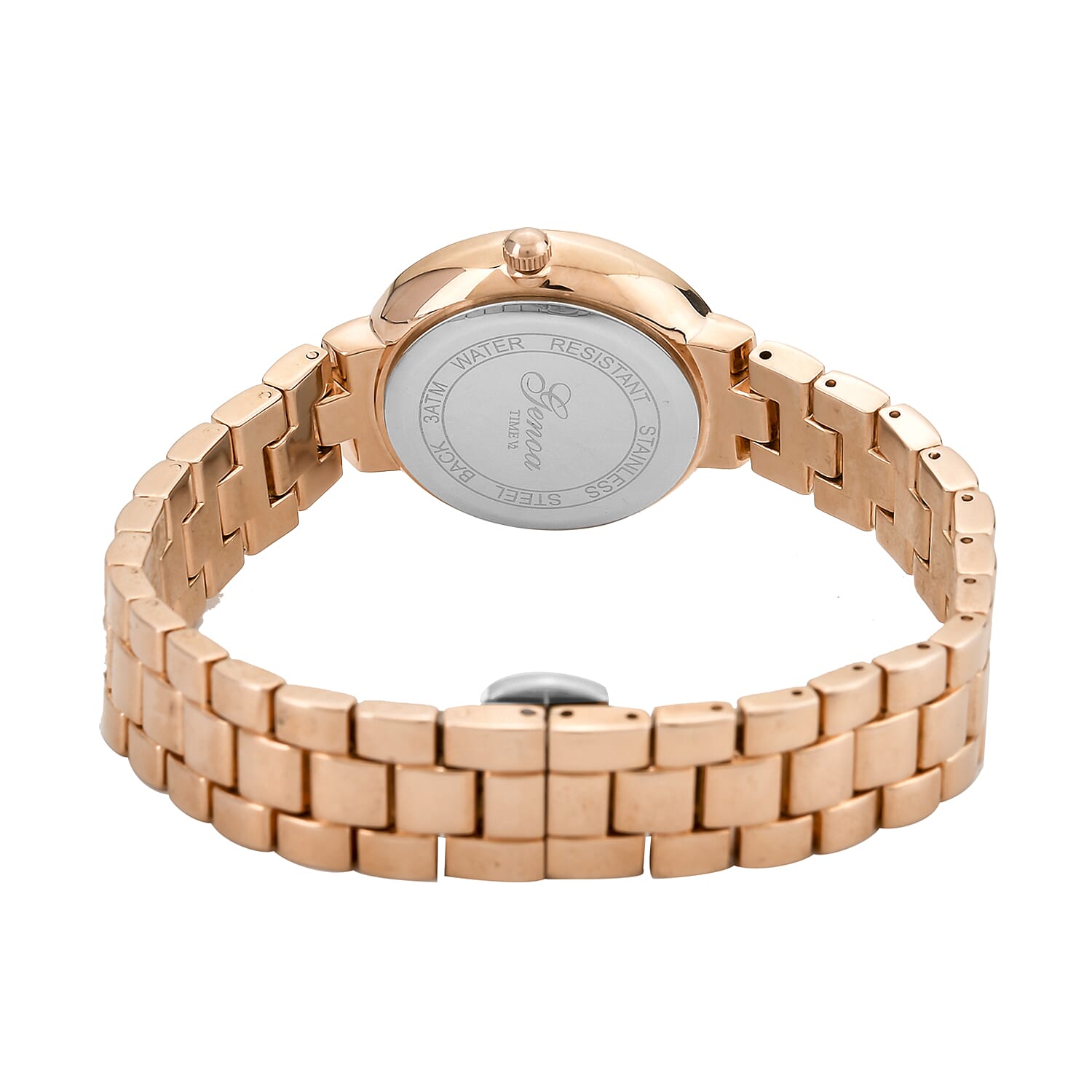 GENOA TIME V2 Miyota 2035 Japan Movement 3ATM Water Resistant White Crystal &amp; Rose Gold Dial Watch with Rose Gold Colour Chain Strap 7973867 6