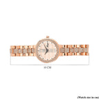 GENOA TIME V2 Miyota 2035 Japan Movement 3ATM Water Resistant White Crystal & Rose Gold Dial Watch with Rose Gold Colour Chain Strap