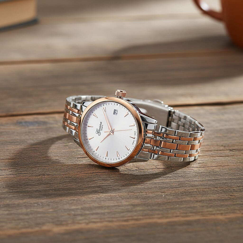 GENOA TIME V2 Miyota GM12 Japan Movt. 3ATM Water Resistant White Dial Watch with Silver and Rose Gold Colour Stainless Steel Strap 8114433 2