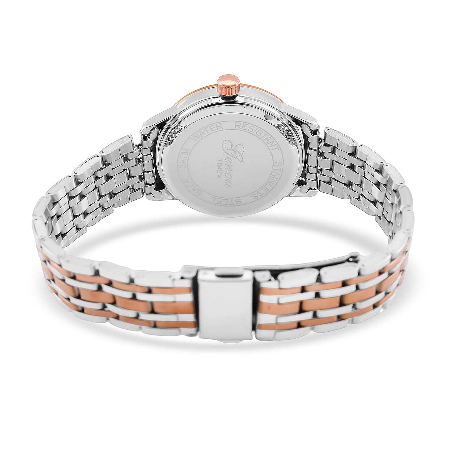 GENOA TIME V2 Miyota GM12 Japan Movt. 3ATM Water Resistant White Dial Watch with Silver and Rose Gold Colour Stainless Steel Strap 8114433 7