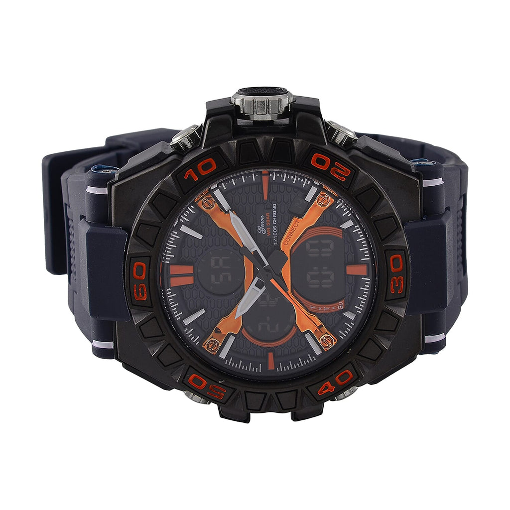 Japanese Mens Watch in Stainless Steel - Orange