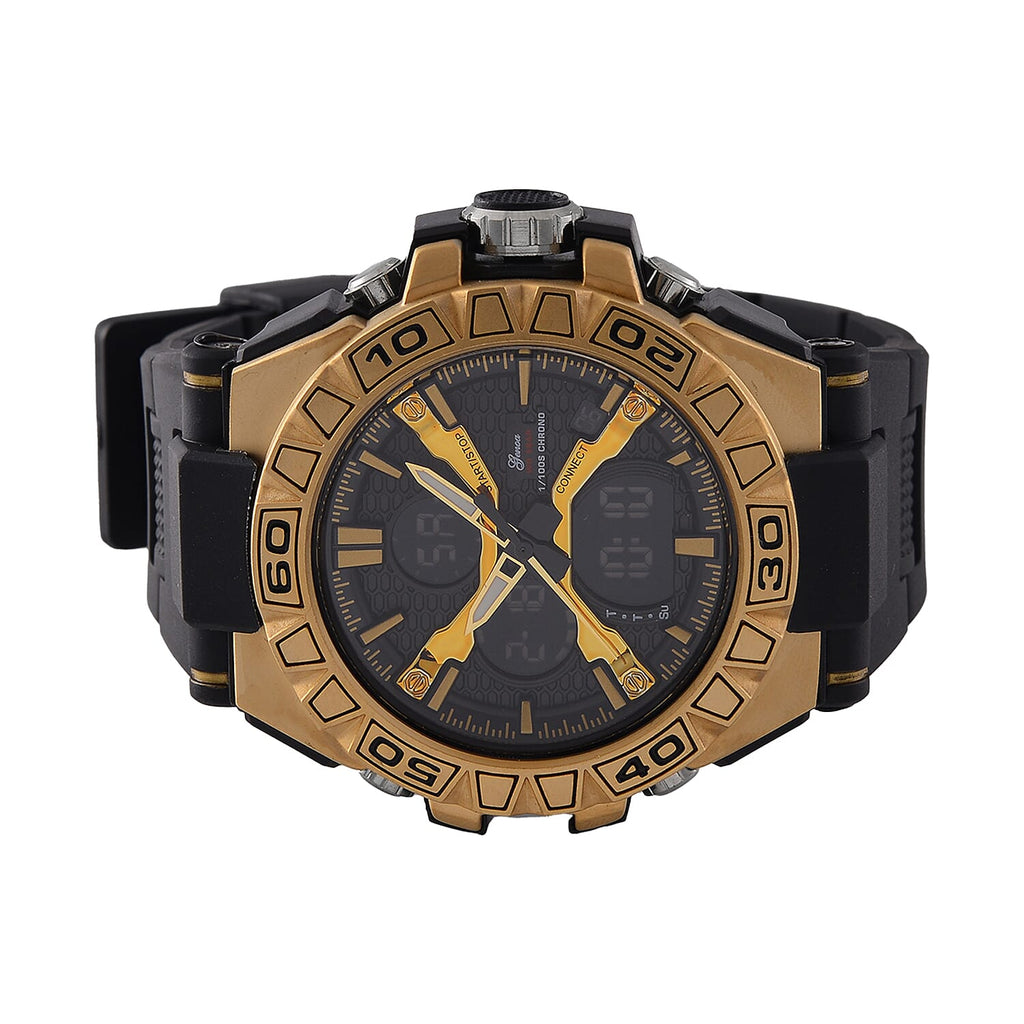 Japanese Mens Watch in Stainless Steel - Orange