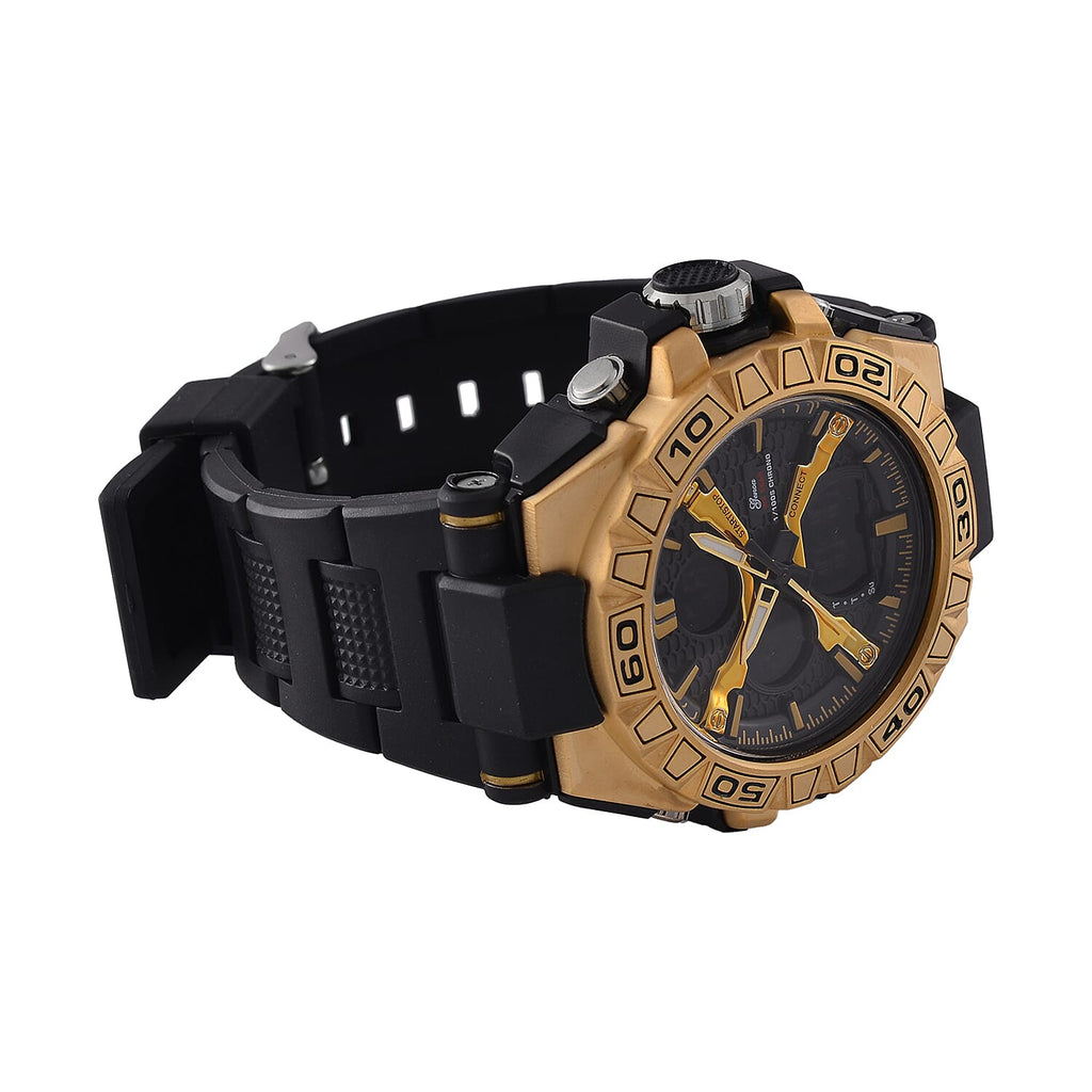 Japanese Mens Watch in Stainless Steel - Orange