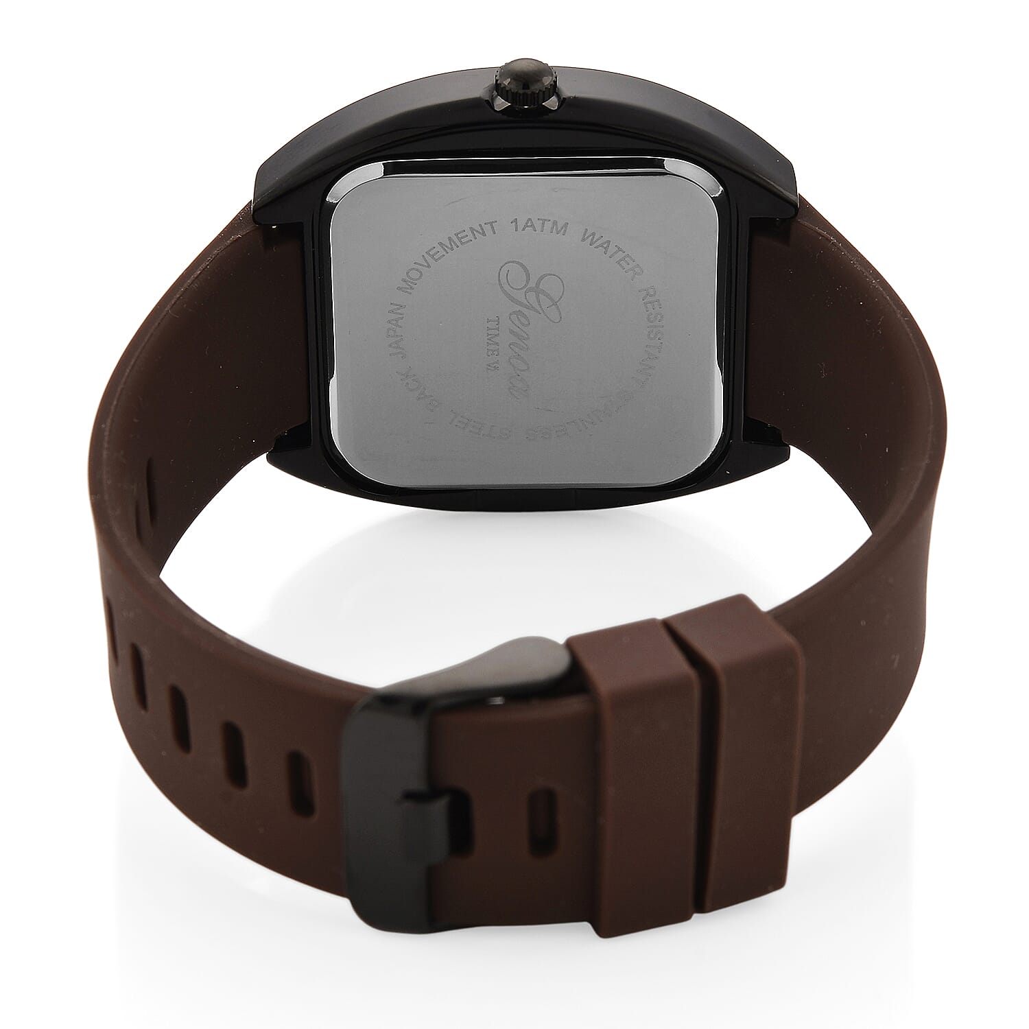GENOA TIME V2 Quartz   Case Watch with Brown Silicone Strap 8252191 7