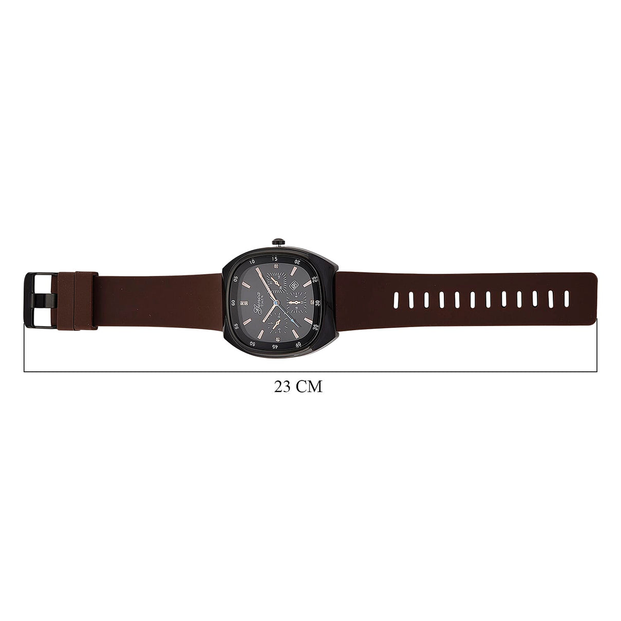 GENOA TIME V2 Quartz   Case Watch with Brown Silicone Strap 8252191 8