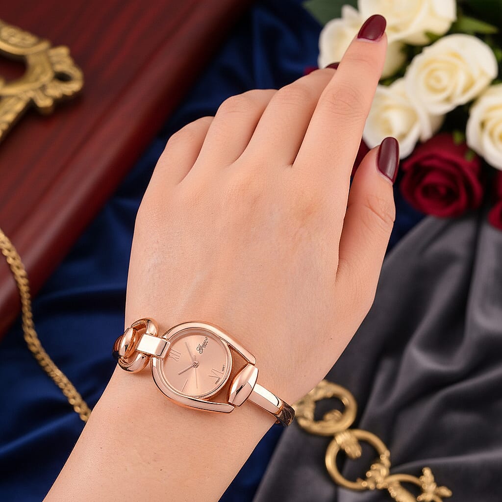 GENOA TIME V2 Sunshine Series Quartz PC21S 3ATM WR Rose Gold Dial &amp; Rose Gold Case Ladies Watch with Rose Gold Strap 8319625 3