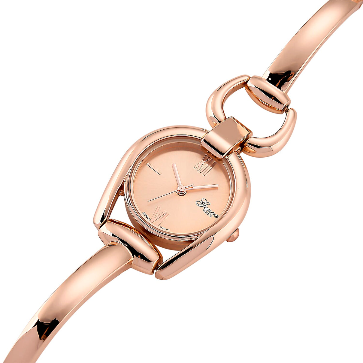 GENOA TIME V2 Sunshine Series Quartz PC21S 3ATM WR Rose Gold Dial &amp; Rose Gold Case Ladies Watch with Rose Gold Strap 8319625 8