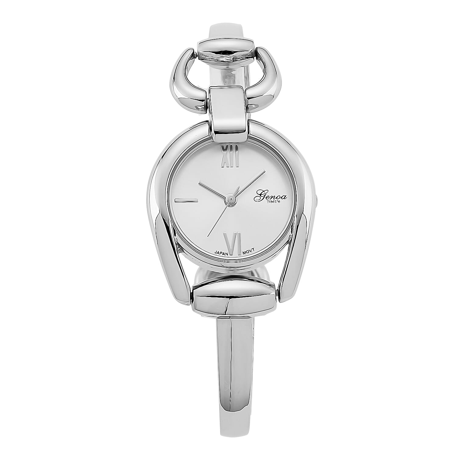 GENOA TIME V2 Sunshine Series Quartz PC21S 3ATM WR White Dial &amp; Silver Case Ladies Watch with Silver Strap V32491787 0