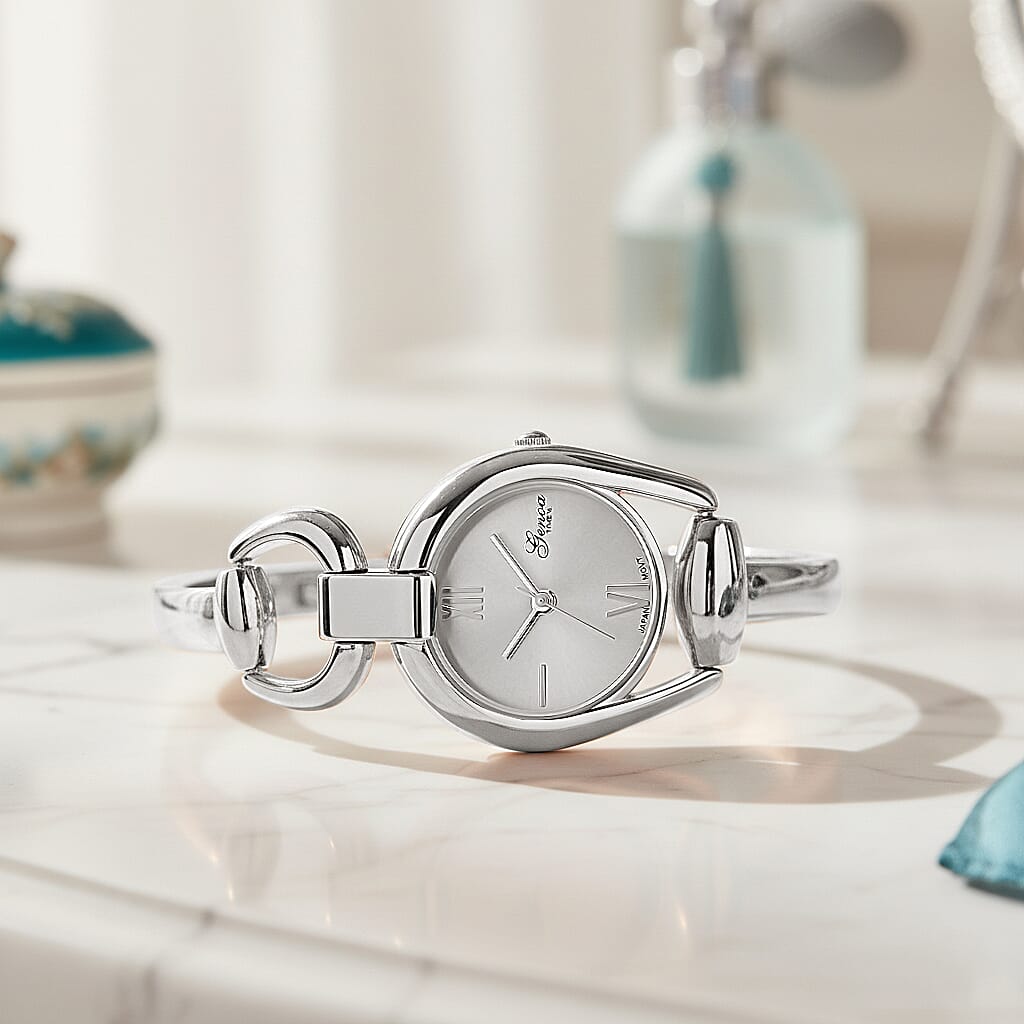 GENOA TIME V2 Sunshine Series Quartz PC21S 3ATM WR White Dial &amp; Silver Case Ladies Watch with Silver Strap V32491787 2