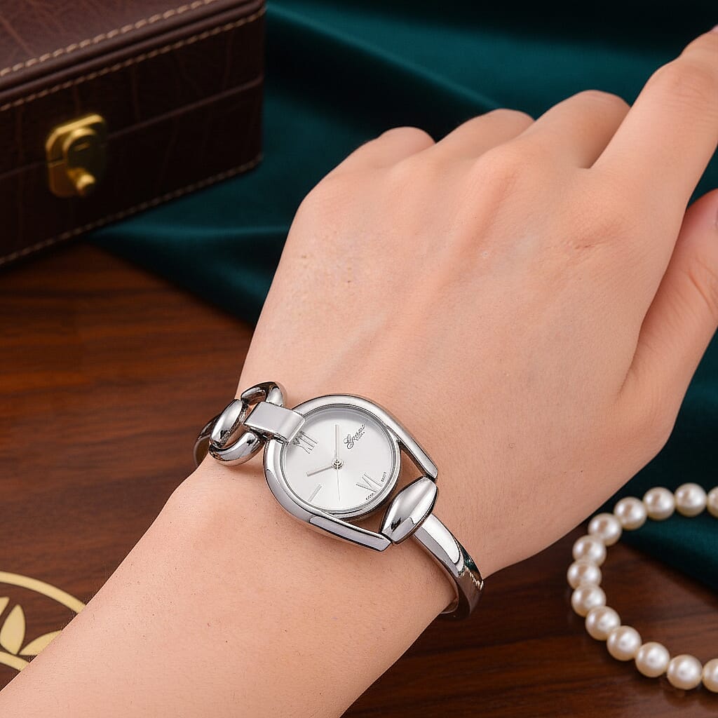 GENOA TIME V2 Sunshine Series Quartz PC21S 3ATM WR White Dial &amp; Silver Case Ladies Watch with Silver Strap V32491787 3