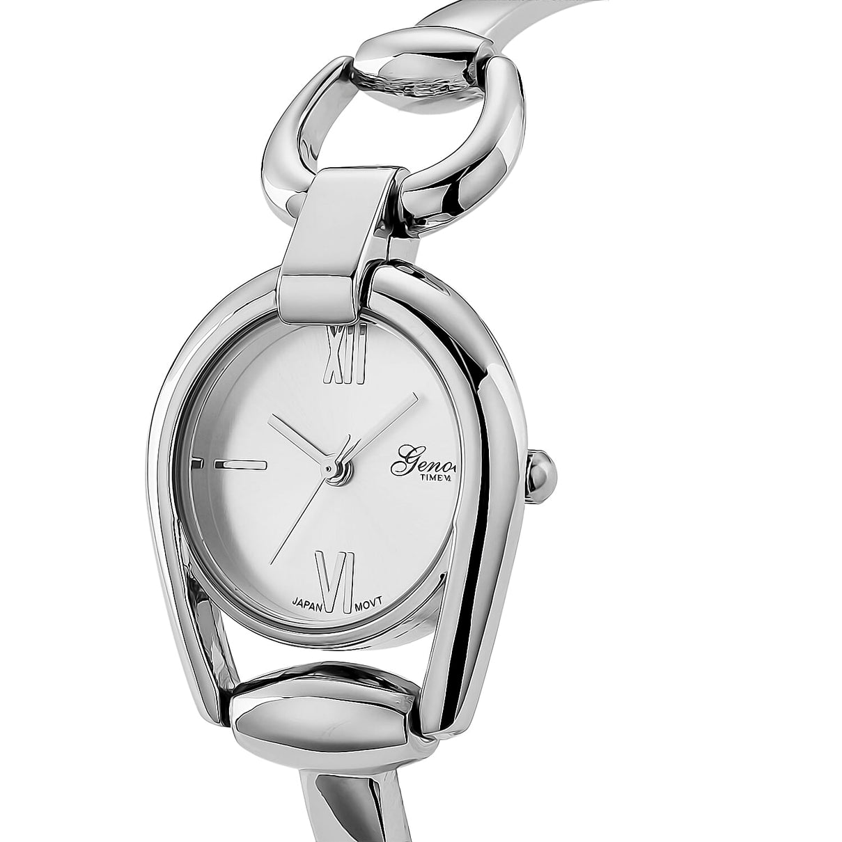GENOA TIME V2 Sunshine Series Quartz PC21S 3ATM WR White Dial &amp; Silver Case Ladies Watch with Silver Strap V32491787 4