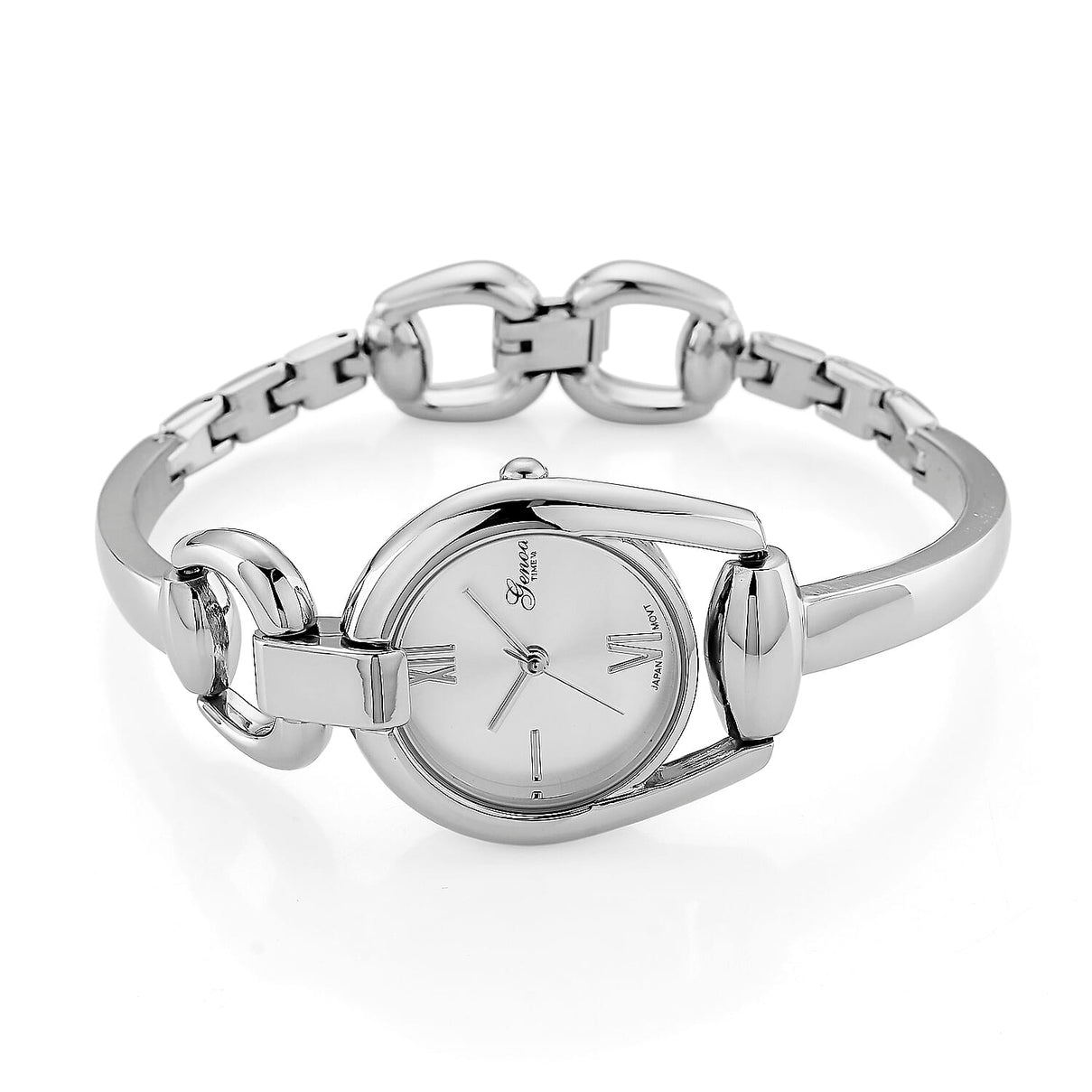 GENOA TIME V2 Sunshine Series Quartz PC21S 3ATM WR White Dial &amp; Silver Case Ladies Watch with Silver Strap V32491787 5