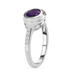 GP Celestial Collection - Amethyst and Multi Gemstone Ring in Platinum Overlay Sterling Silver 1.418 Ct.