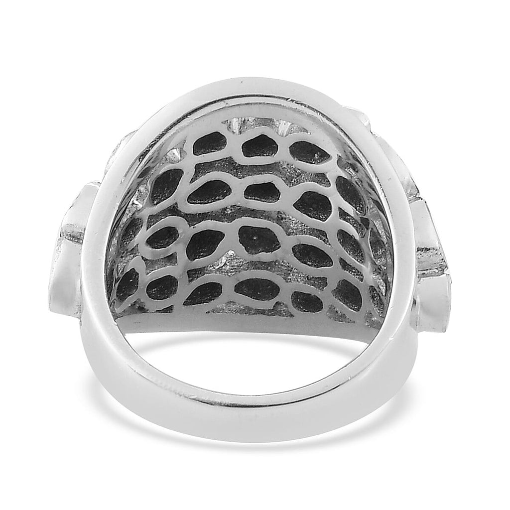 GP Polki Diamond Ring in Platinum Overlay Sterling Silver 1.02 Ct, Silver Wt. 9.95 Gms