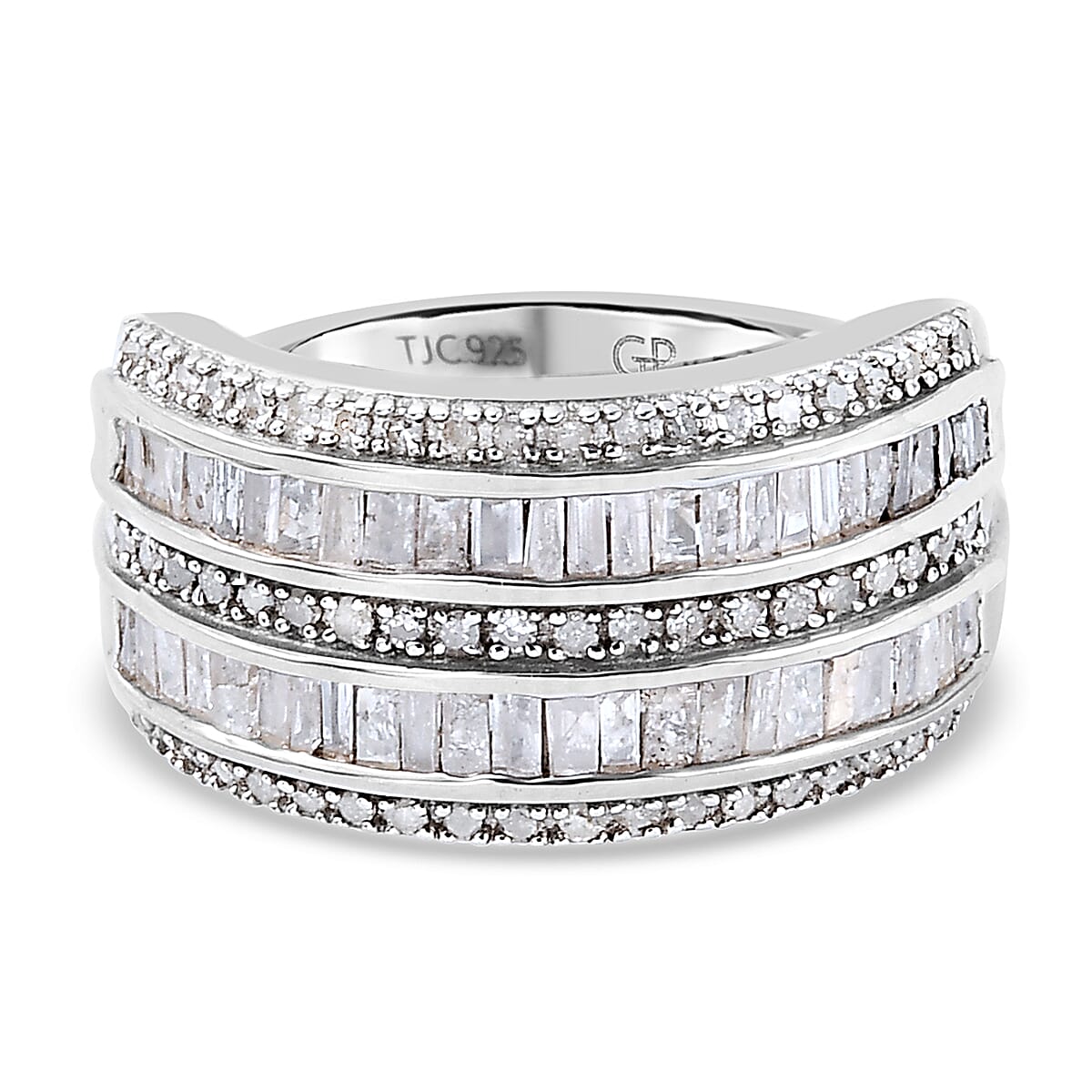 GP 1.16 Ct. Diamond Ring in Platinum Plated Sterling Silver 3843915 2