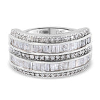GP White Natural Diamond & Kanchanaburi Blue Sapphire Ring in Platinum Overlay Sterling Silver 1.16 Ct.