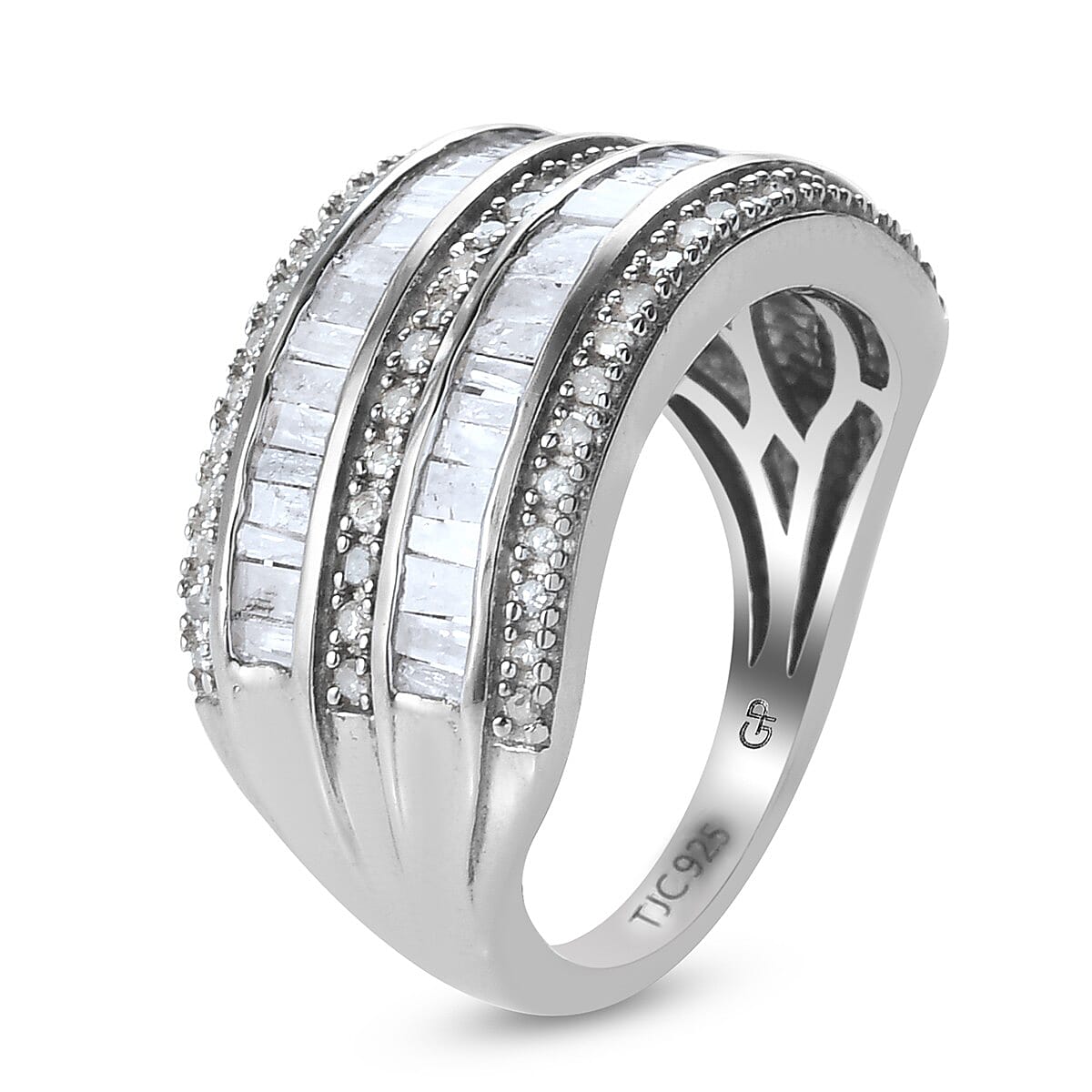 GP 1.16 Ct. Diamond Ring in Platinum Plated Sterling Silver 3843915 4