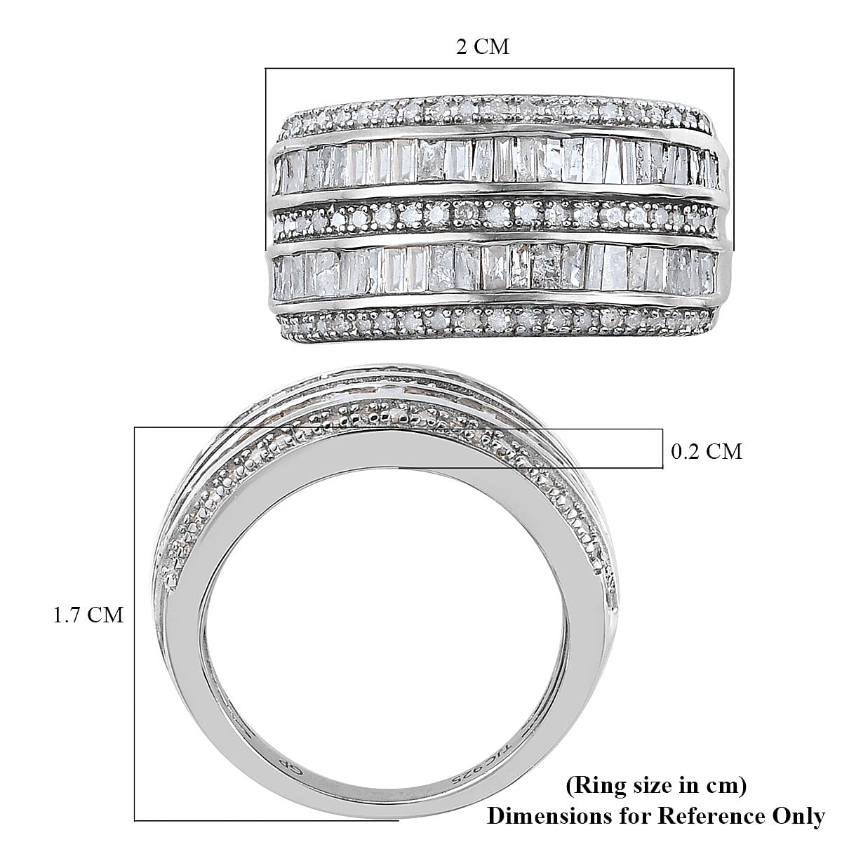 GP 1.16 Ct. Diamond Ring in Platinum Plated Sterling Silver 3843915 6