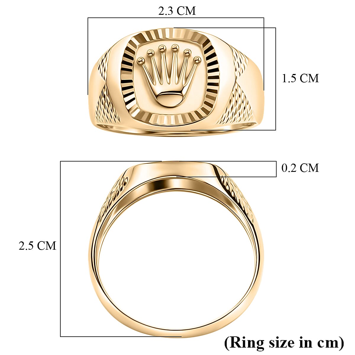 Designer Inspired -9K Yellow Gold Crown Ring 8415400 5