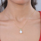 GP - AAA Ethiopian Opal, Natural Chrome Diopside & Blue Sapphire Pendant with Chain (Size 20) in 18K Vermeil Yellow Gold Plated Sterling Silver 3.62 Ct.