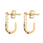 GP - Celestial Dream Collection African Amethyst & Blue Sapphire Earring with Push Back in 18K Yellow Gold Plated & Rhodium Overlay Sterling Silver 1.09 Ct, Silver Wt. 5.36 Gms.