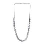 GP - Celestial Dream Collection African Amethyst, Blue Sapphire & White Zircon Multi Row Necklace (Size 20) in Rhodium Overlay Sterling Silver 6.39 Ct, Silver Wt. 27.44 Gms.