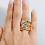 GP Celestial Collection - African Amethyst & Multi Gemstones Cluster Ring in 18K Vermeil Yellow Gold Plated Sterling Silver 2.57 Ct, Silver Wt. 10.32 Gms.