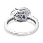 GP Celestial Collection - Amethyst and Multi Gemstone Ring in Platinum Overlay Sterling Silver 1.418 Ct.