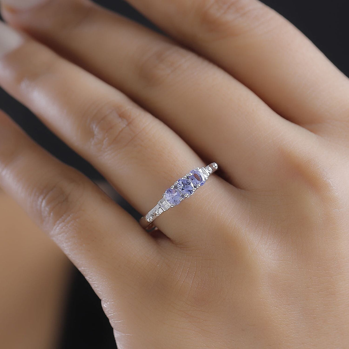 GP Amore Collection - Tanzanite, Blue Sapphire &amp; White Diamond Ring Sterling Silver 7979601 2