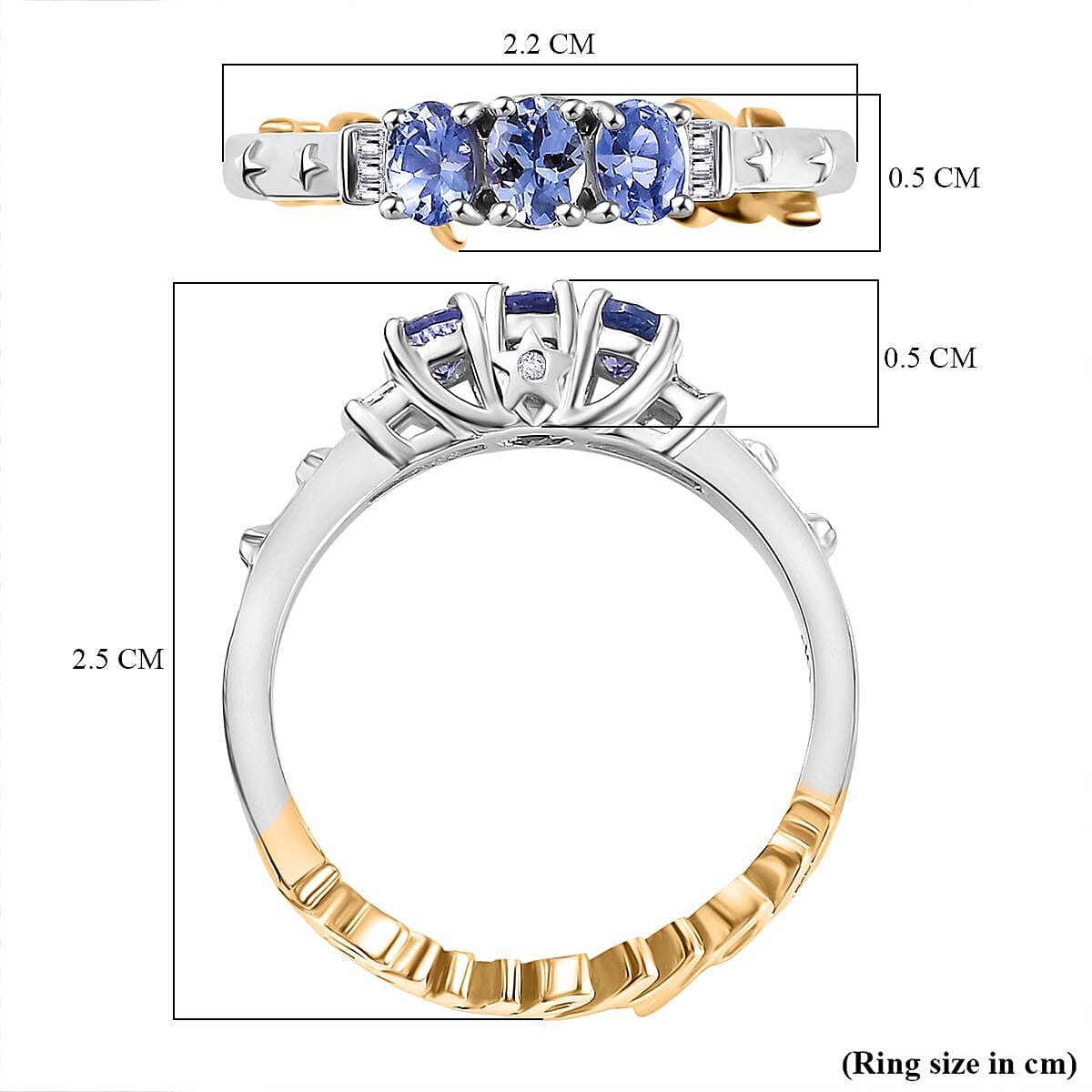 GP Amore Collection - Tanzanite, Blue Sapphire &amp; White Diamond Ring Sterling Silver 7979601 5