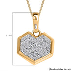 GP Amore Collection - White Diamond Blue Sapphire Pendant with Chain in 18K YG Vermeil Sterling Silver