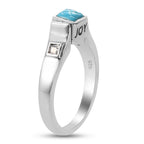 GP Art Deco Collection - Arizona Sleeping Beauty Turquoise, Natural Cambodian Zircon ROTATABLE JOY Engraved Ring in Platinum Overlay Sterling Silver