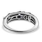 GP Art Deco Collection - Multi Diamond Band Ring in Platinum Overlay Sterling Silver 0.57 Ct.