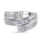 GP Art Deco Collection - Moissanite Ring in Platinum Overlay Sterling Silver 3.06 Ct.