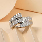 GP Art Deco Collection - Moissanite Ring in Platinum Overlay Sterling Silver 3.06 Ct.