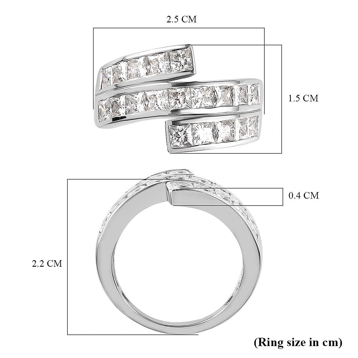 GP Art Deco Collection - Moissanite, Kanchanaburi Blue Sapphire Cluster Ring in Platinum Overlay Sterling Silver 3.061 Ct 7212923 6