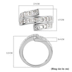 GP Art Deco Collection - Moissanite Ring in Platinum Overlay Sterling Silver 3.06 Ct.