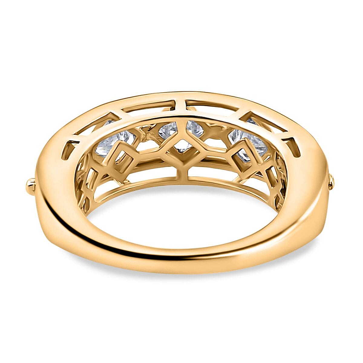 GP Art Deco Collection - Moissanite Ring in Vermeil Yellow Gold Sterling Silver 1.86 Ct. 7073190 5