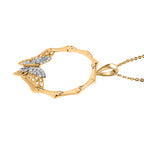 GP- Bamboo Collection - Moissanite Pendant with Chain (Size 20) in 18K Yellow Gold Vermeil Plated Sterling Silver