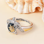 GP Italian Garden Collection - Blue Diamond, Kanchanaburi Blue Sapphire & White Diamond  Ring in Rhodium Overlay Sterling Silver 0.30 Ct.