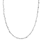 GP - Chilli Pepper Collection Blue Sapphire Necklace (Size 20) with Lobster Clasp in Rhodium Overlay Sterling Silver, Silver Wt. 15.00 Gms.